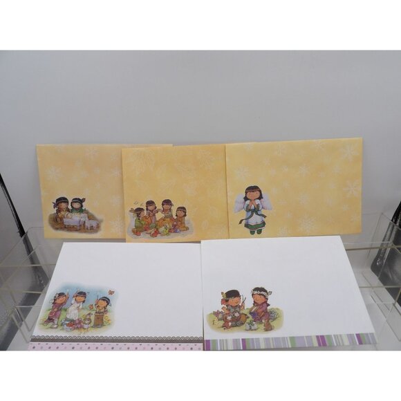 Envelopes Decorated with adorable Native American children Lot of 5 7 x5 inches - Picture 1 of 2